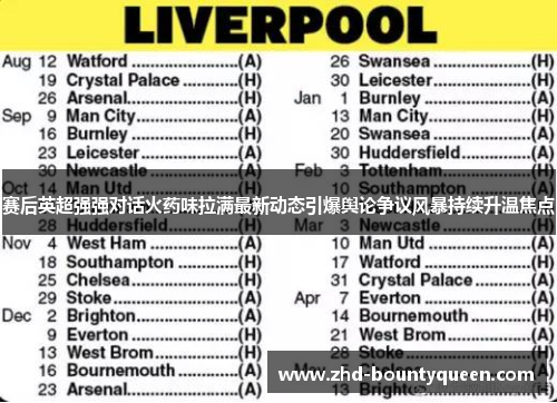 赛后英超强强对话火药味拉满最新动态引爆舆论争议风暴持续升温焦点